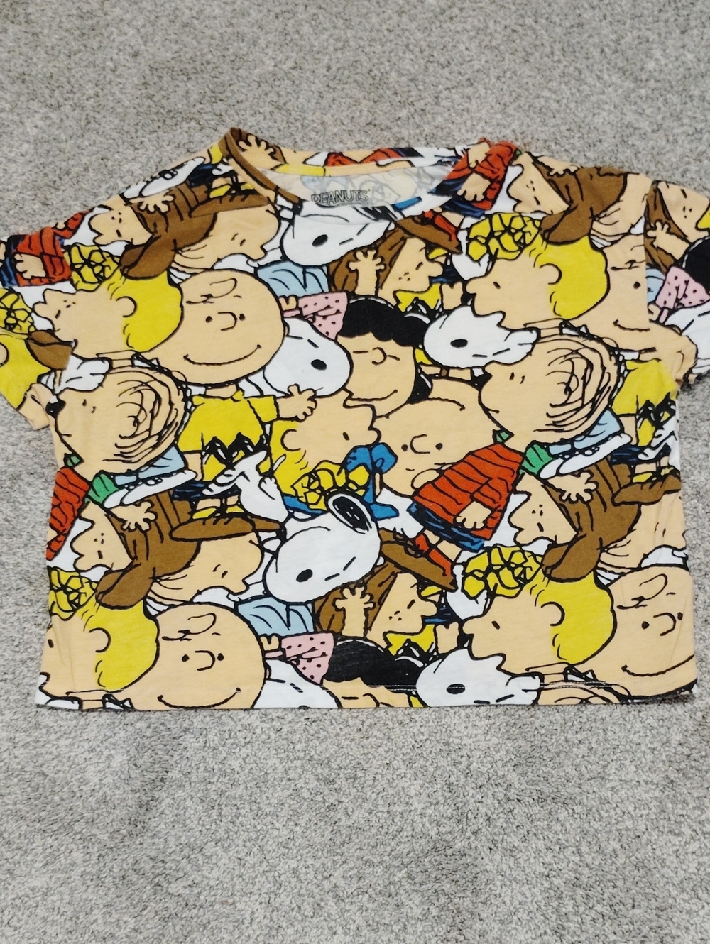Peanuts Kids Short Sleeve Tee in Yellow, White & Brown